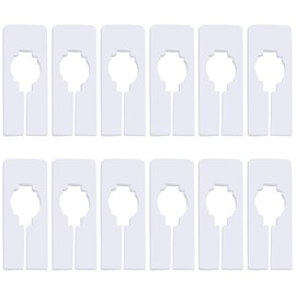 12-Piece Wardrobe Dividers, Clothes Hanger Dividers, Assorted Clothing Accessories, White Shelf Dividers, Shelf Dividers for Organising Cupboards, Writeable Dividers (White)