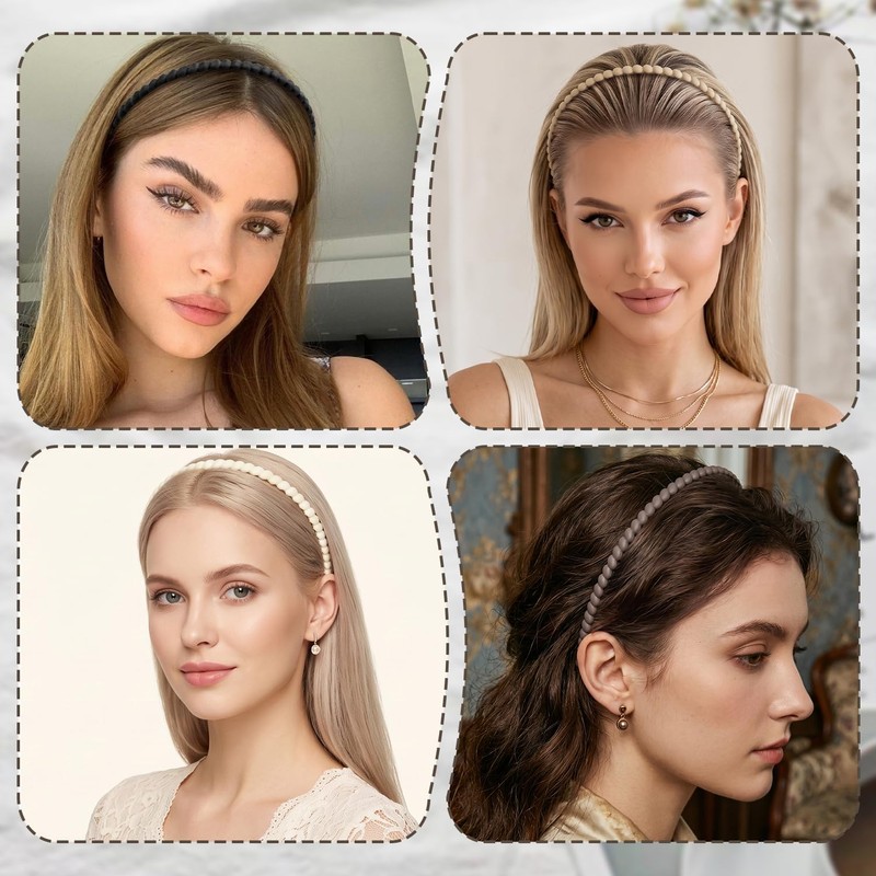 CAVIXO 4 Pack Headbands with Teeth Non-Slip Plastic for Women