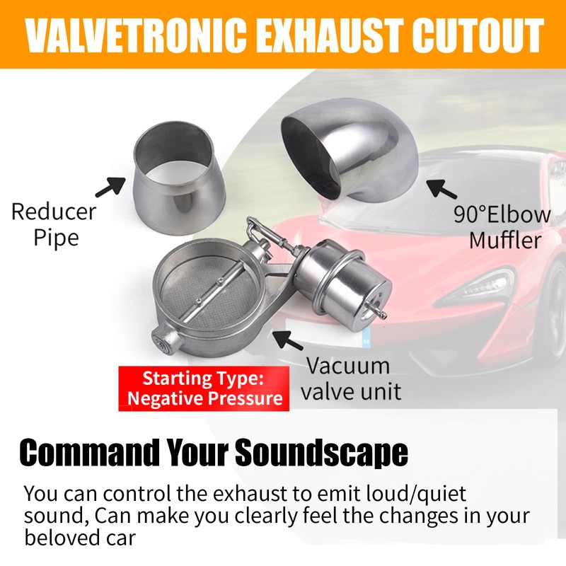 CNRAQR Universal 2" Vacuum Valve Exhaust Cutout with Stainless Steel
