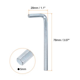 HARFINGTON 5pcs Hex Key Wrench 5mm L-Shape Hexagon Metric Wrenches Chrome Vanadium Steel Repairing Tool for Home Repair