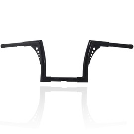 AIRCMT 10 Inch Rise 1-1/4'' Batwing Ape Hangers Handlebar Compatible With Harley Softail FLST FXST Sportster XL 883 1200 Touring Road Glide+Road King (Gloss Black)
