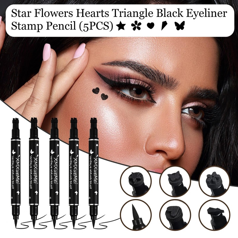 XMXueMei Double Side Liquid Winged Eyeliner Stamp,Smudge Proof Waterproof Eyeliner