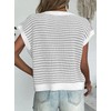 EVALESS Women's 2025 Sleeveless Round Neck Striped Sweater Vest Sleeveless