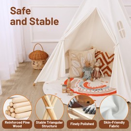 Kids Teepee Tent for Kids, Kid Play Tents for Girls & Boys, Gifts Playhouse for Indoor Outdoor Games, Toddler Toys House for Baby (Tee Pee for Child)