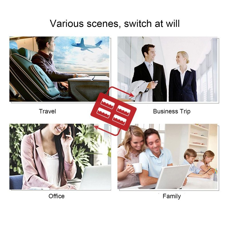 International Power Adapter Travel Plug with 4 USB Ports for