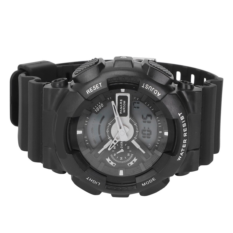 Students Electronic Watch Waterproof EL Light Dual Time Modes Digital
