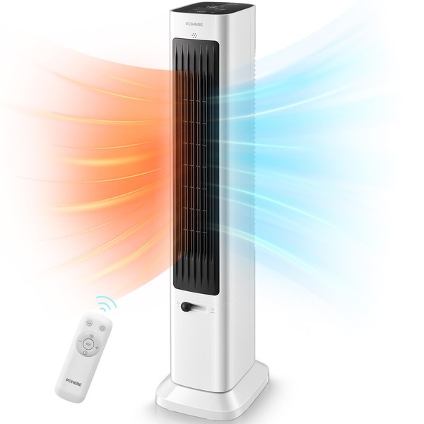 FOHERE Oscillating Tower Fan and Space Heater in One for