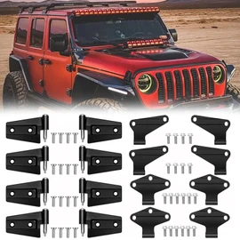 4 Door Hinge Assembly Kits Compatible with 2007-2018 Jeep Wrangler JK JKU Unlimited Rubicon Sahara, Fits Jeep Wrangler JK Inside and Outside, Jeep Wrangler JK Door Hinge 16PCS with 36 Bolts