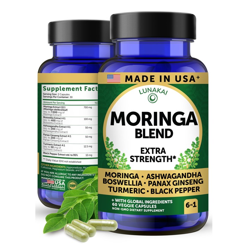 Lunakai USA Made Pure Moringa Capsules – Advanced Moringa Leaf