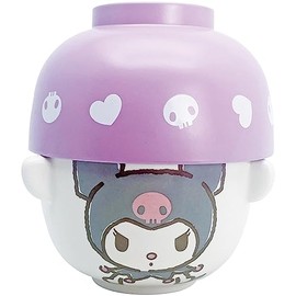 Sanrio Sanrio SAN4213-4 Kuromi Soup Bowl and Rice Bowl Dinnerware Set, Mini, Miscellaneous Goods, Gift, Present, Made in Japan