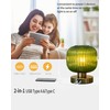 Touch Control Small Table Lamp Set of 2, Elegant Green