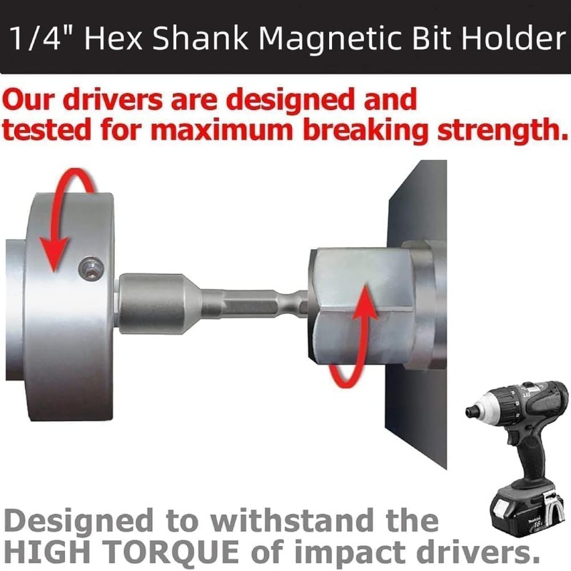 DEWIN Magnetic Drill Holder, Pack of 10 Socket Drill Holder