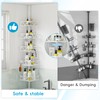 Skycarper 5 Tier Adjustable Corner Shower Caddy Organizer with Hooks,Rustproof