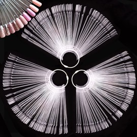 Juego de 3 piezas en total de 150 puntas, muestras de uñas transparentes para decoración de uñas, decoración de uñas, decoración de esmalte y...      