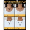 U7 Black Leather Cord Chain Necklace for Women Men 3MM