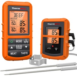 ThermoPro TP20 500FT Wireless Meat Thermometer with Dual Meat Probe, Digital Cooking Food Meat Thermometer Wireless for Smoker BBQ Grill Thermometer Beef Steak Fish Turkey Thermometer