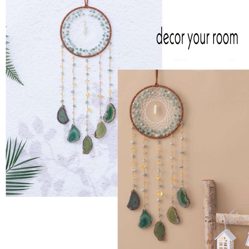 Crystals Dream Catchers,Natural Gem Agate Wall Hangings for Windows Garden