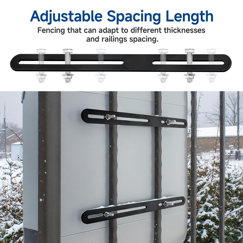 Double Rod Mat Fence Fixing 2 Pieces Mounting Set for