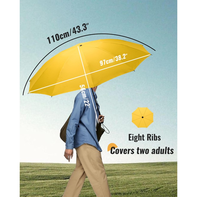 Chakipee Compact Automatic Umbrella For Men and Women Windproof 8