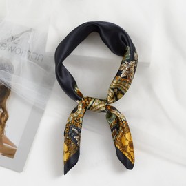 QBSM Womens 23.6 inch Satin Silk Feeling Formal Square Neck Scarf Head Hair Wraps Kerchief
