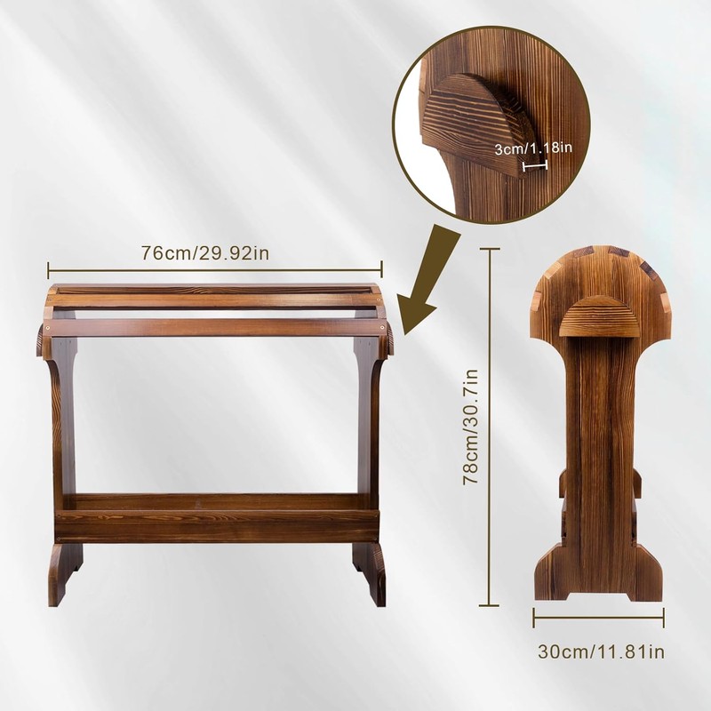 Large Wood Saddle Rack with Curved Top Surface,Bridle Rack &