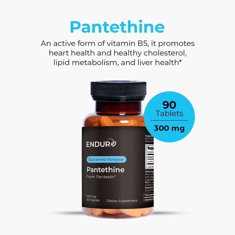 Endur Pantethine from Pantesin, Liver Function & Healthy Cholesterol Balance