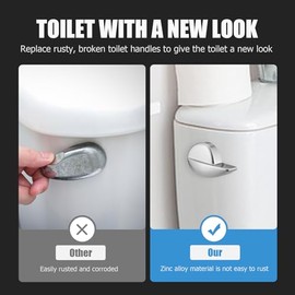 Compatible with TOTO Toilet Handle Replacement Parts Kit, Universal THU068#CP Trip Lvr for St743S Side Mount Toilet Flush Tank Lever Handle for TOTO Kohler Toilet Tank, 1-Pack Brushed Silver