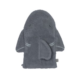 LÄSSIG GOTS Shark Children's Play Wash Mitt Terry Cloth Cotton / Play Wash Glove