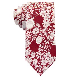 Mantieqingway Men's Cotton Printed Floral Neck Tie Skinny Ties for Men for Wedding, Groom, Groomsmen, Party, Missions, Dances, Daily Dress, Gifts