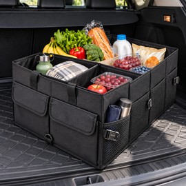 Large Collapsible Car Trunk Organizer for Storage – 600D Oxford Fabric Cargo Box for Groceries Tools and Travel Gear