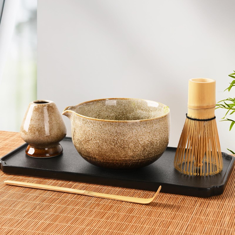 EOIMS Japanese Matcha Tea Set, Ceramic Bowl with Pourer, Includes