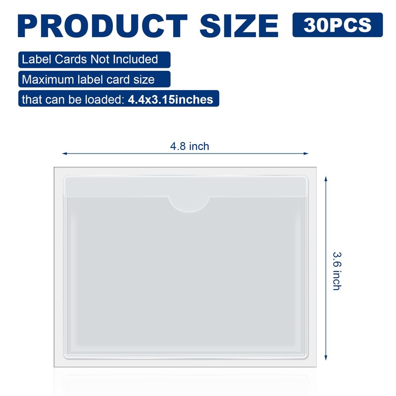 Chinco 30 Pcs Self Adhesive Pockets, Bin Labels for Storage