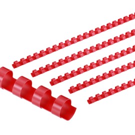 PATIKIL 12mm (1/2") Plastic Binding Combs, 50 Pcs 21 Rings Comb Binding Spines 90 Sheet Capacity Letter Size for Binding Paper Sheets, Red