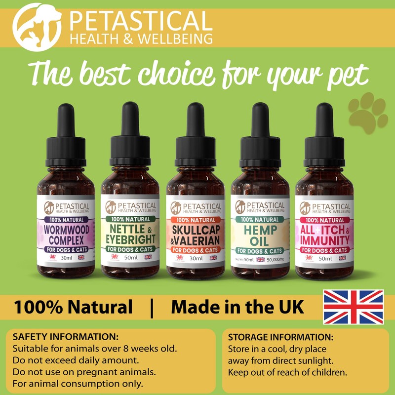 Petastical Mullein Complex for Dogs Cats Pets, 100% Natural Respiratory