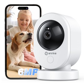 ANNKE 6MP Indoor Security Camera, Crater Por Smart 2.4/5 GHz Wifi Camera with PTZ, Night Vision, Two-Way Audio, Smart Human Detection, Works with Alexa, Ideal for Baby Monitor/Pet Camera/Home Security