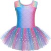 Zaclotre Girls Ballet Leotards Sparkly Sleevesless Mesh Dance Dress Tutu