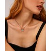 Calliora Heart Birthstone Necklace for Women, 925 Sterling Silver Rose