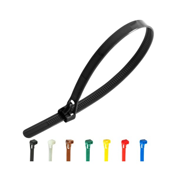 Gocableties 100 Pack of 300mm x 7.6mm Reusable Cable Ties,