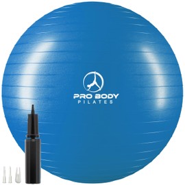 ProBody Pilates Exercise Ball - Multiple Sizes Gym Grade Balance Ball for Fitness, Workout, Pregnancy & Physical Therapy, Stability Yoga Ball Chair (Blue, 45 cm)