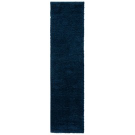 SAFAVIEH August Shag Collection Runner Rug - 2' x 8', Navy, Solid Design, Non-Shedding & Easy Care, 1.25-inch Thick Ideal for High Traffic Areas in Living Room, Bedroom (AUG553M)