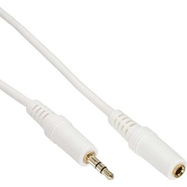 INLINE Jack Extension 3.5 mm Stereo Jack Plug / Socket White / Gold 5 m