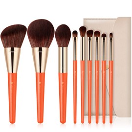 DUcare Pinceles de Maquillaje 9Pcs Deer Series Juego de Brochas de Maquillaje Con Cepillo de Bolsa Kabuki Foundation Blending Powder Blush...         