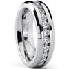 Ladies 2.4 Carat Eternity Titanium Ring Cubic Zirconia Wedding Band