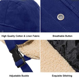 Peicees Vintage Aviator Hat and Goggles Costume Accessories Fur Ear Flaps Trooper Trapper Pilot Cap for Men Women