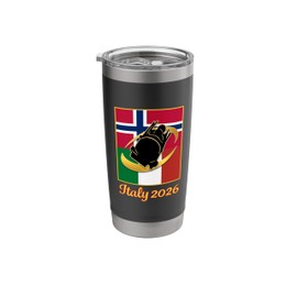 Italy 2026 Bobsled Norway and Italy Flag Winter Sports Stainless Steel Insulated Tumbler