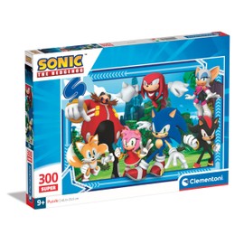 Clementoni 21729 Sonic Jigsaw 300 Pieces-Supercolor Children 9-11 Years, Cartoon, Gift for Boy/Girls, Puzzle for Kids, Made in Italy, Multicolor