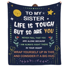 Sister Gifts Blanket, Gifts for Sister, Happy Birthday Gifts for Sister, Friendship Throw to My Best Friend, Bestie, Soul Sister - Friendship Gifts for Women Friends, 50"X60"
