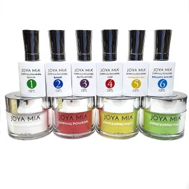 Joya Mia Beautiful Dipping Powder Starter Kit Powders,Top,Base,Activator,Bond,Vitamin Oil,Brush Saver (DPSK-028)