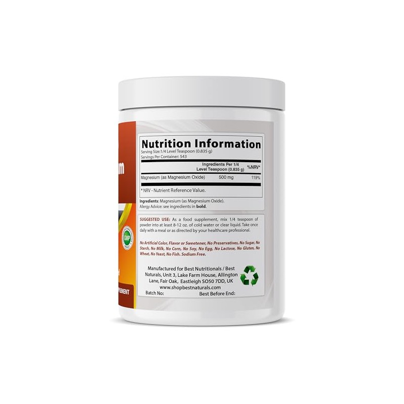 Best Naturals Pure Magnesium Oxide Powder 1 Pound