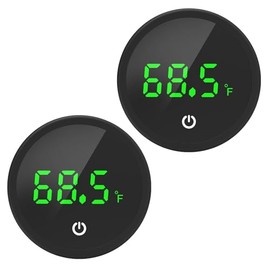 QZQ Fish Tank Thermometer Aquarium Thermometer Wireless Touch Stick Digital Aquarium Thermometer LED Display ±1°F for Monitoring The Fish Tank Aquarium Temperature Accessories (2 Pack Black)